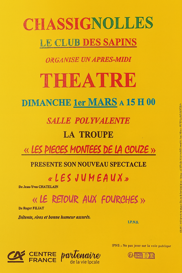Théâtre samedi 1er mars 15h00